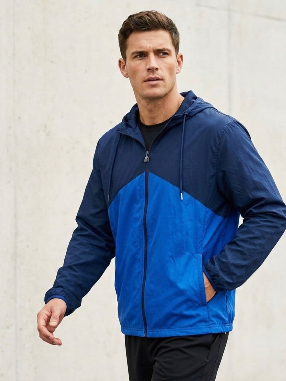 Navy and royal blue lightweight Start jacket size 2XL